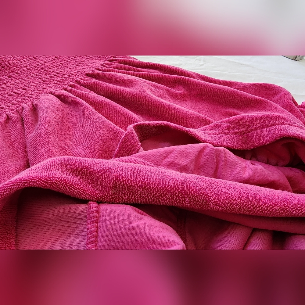 Juicy Couture Bright Pink Smocked Strapless Top (sz small/petite) - Picture 8 of 14